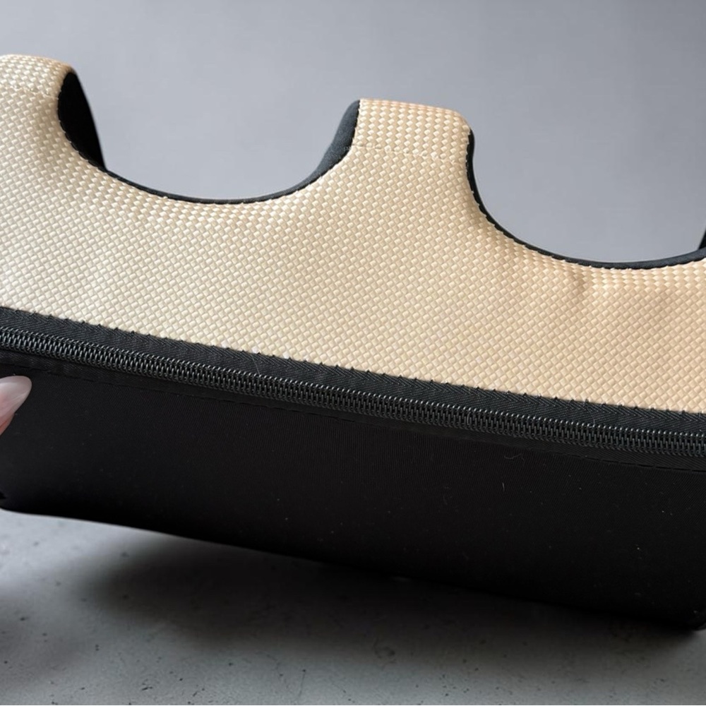 Beige and Black Textured Organizer Case